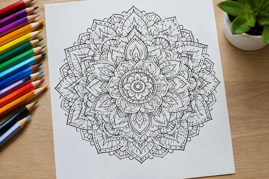 Mandala à imprimer difficile : un coloriage anti-stress à réaliser
