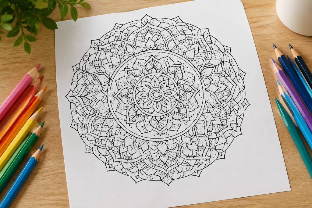 Mandala complexe : un coloriage antistress aux motifs apaisants
